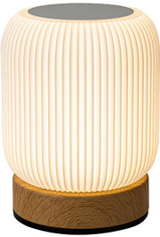 Lampada da notte multifunzionale con regolazione colore RGB, funzione di riduzione luminosità e interfacce touch.