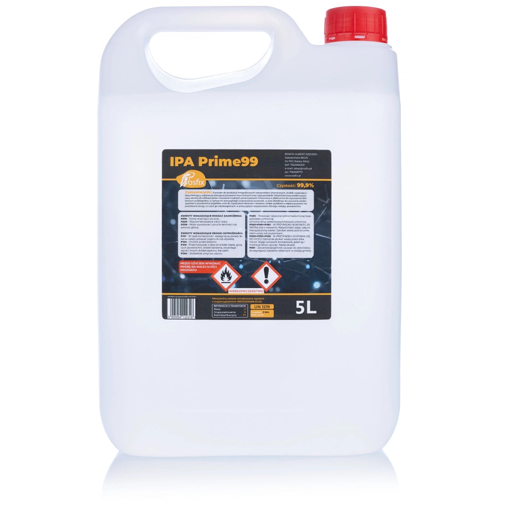 Alcol Isopropilico IPA Prime99 99,9% 5L – Massima Purezza | Pulizia e Sgrassaggio | Uso Professionale e Domestico