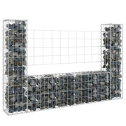 Cesto Gabbione a U con 2 Pali in Ferro 140x20x100 cm cod mxl 9933
