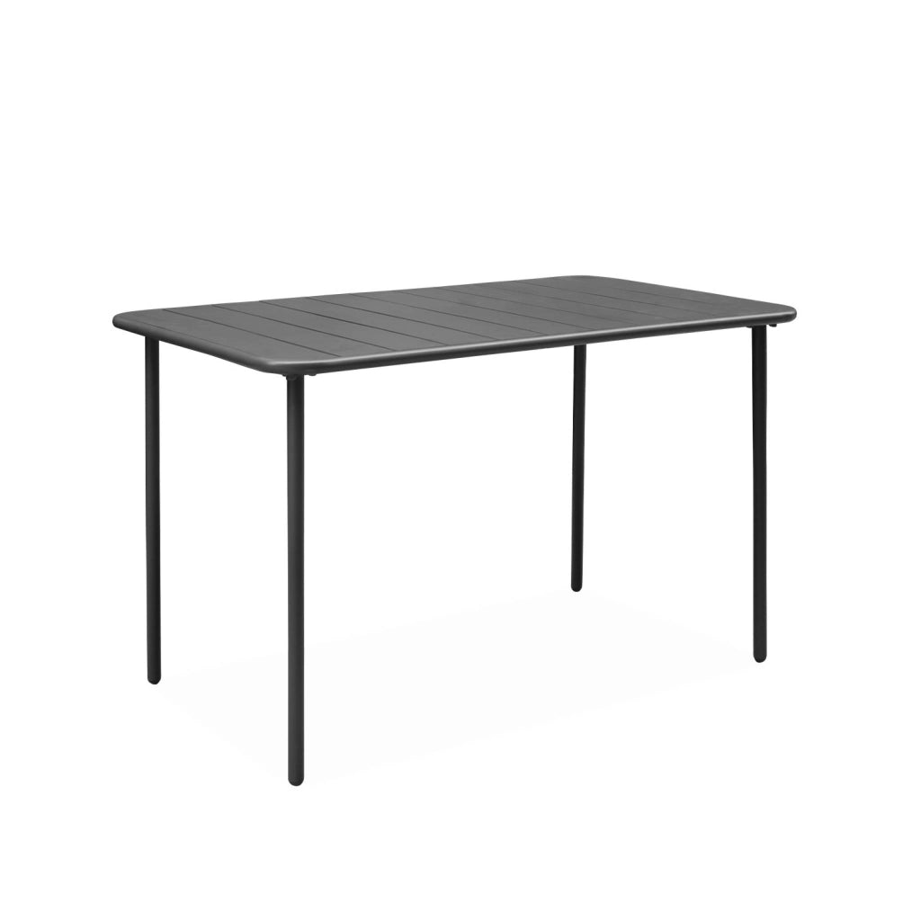 Set tavolo da giardino in acciaio con 4 sedie, 120cm, antracite