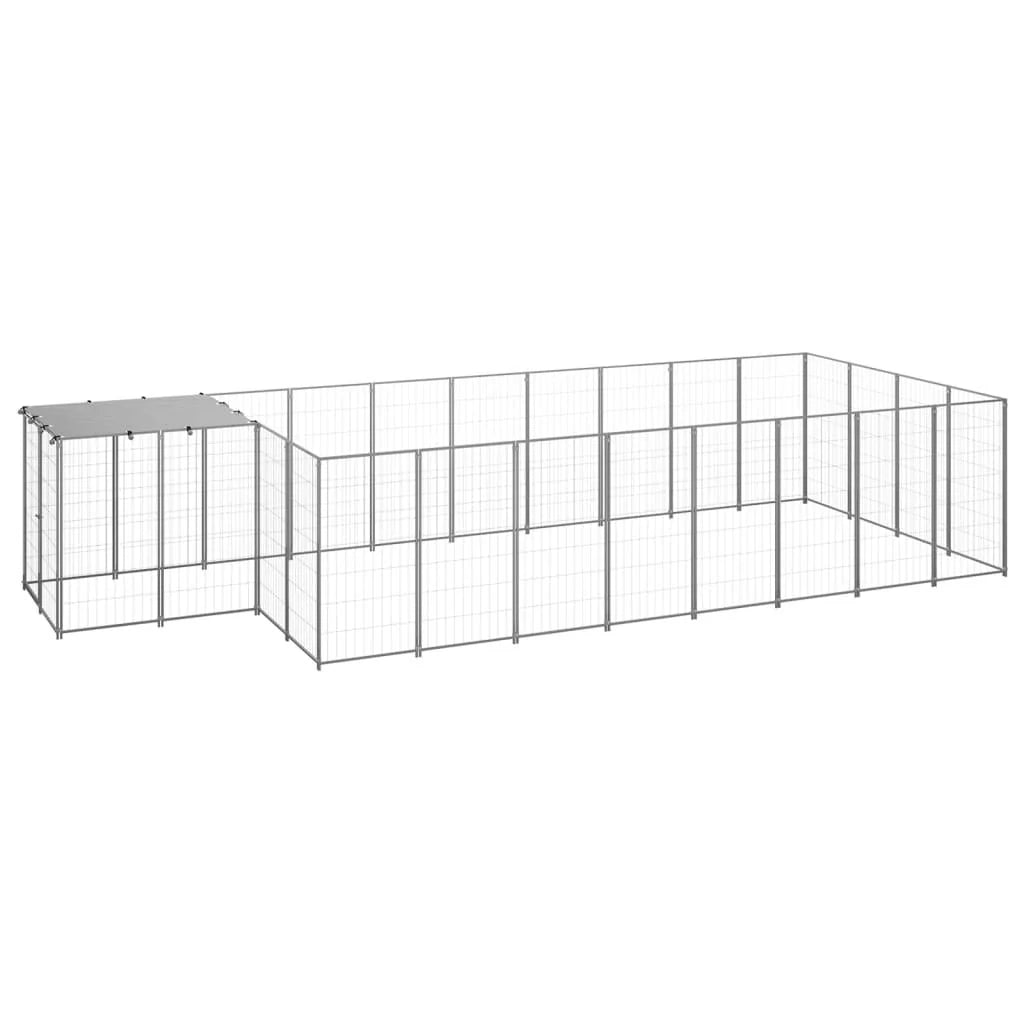 Gabbia per cani da esterno recinto per animali colore argento 10,89 m² in acciaio codice 02_0000230