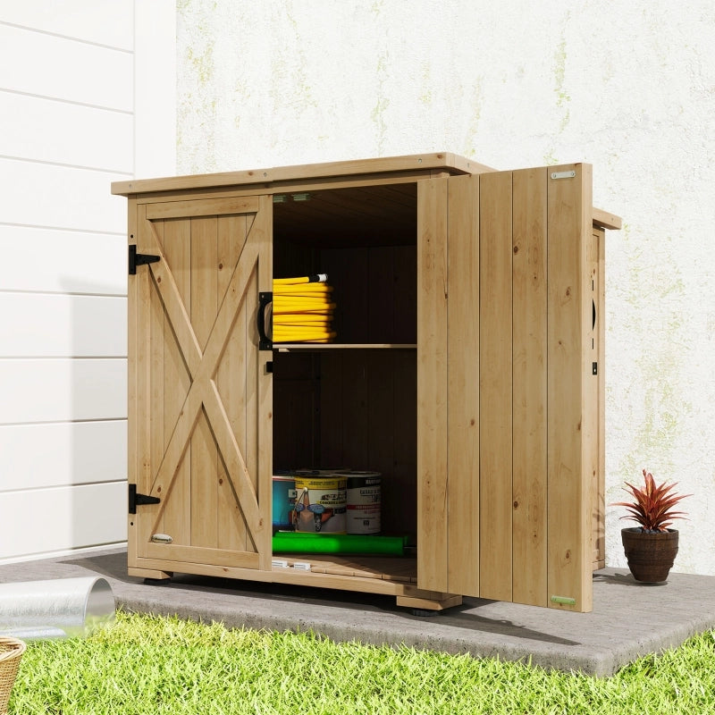Armadio da giardino in legno con tetto asfalto, grigio scuro, 77,5 x 88 x 83/90 cm