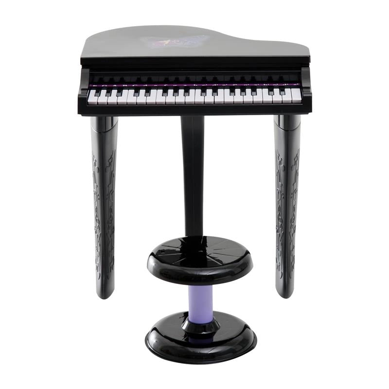 MINI PIANOFORTE GIOCATTOLO PER BAMBINI CON MICROFONO E SGABELLO NERO