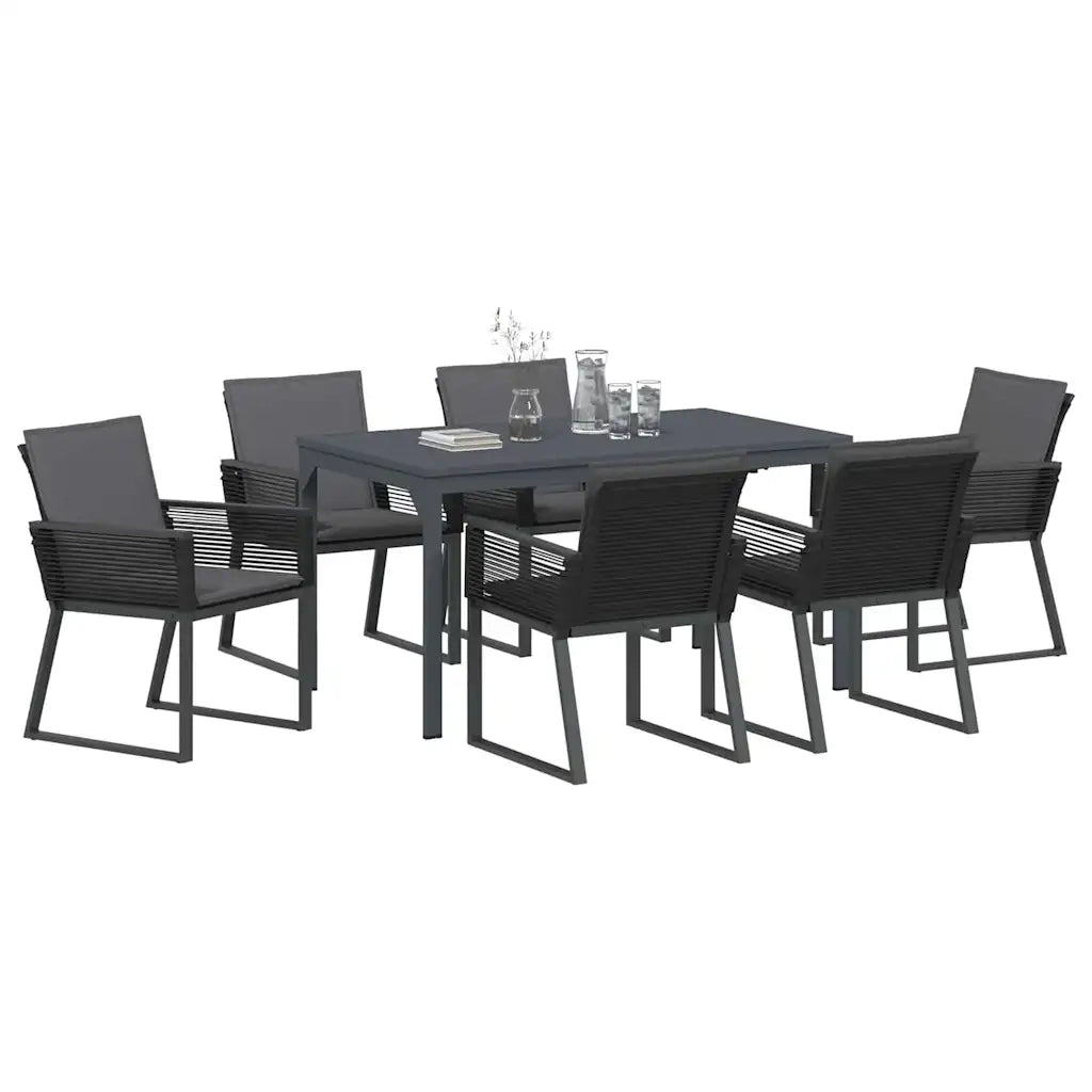 Set da Pranzo per Giardino 7 pcs Antracite polyrattan 3378822