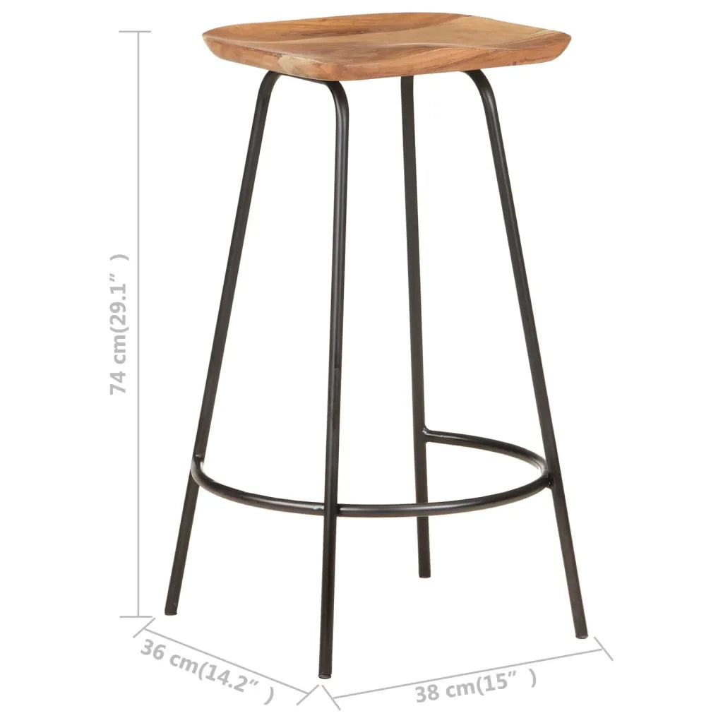 Sgabelli da Bar 4 pz in Legno Massello di Acacia cod mxl 72045