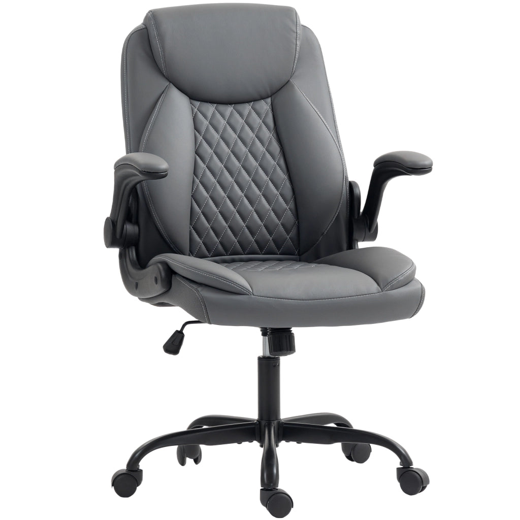 Sedia da ufficio ergonomica ¨C zephmum ¨C grigio, regolabile, braccioli