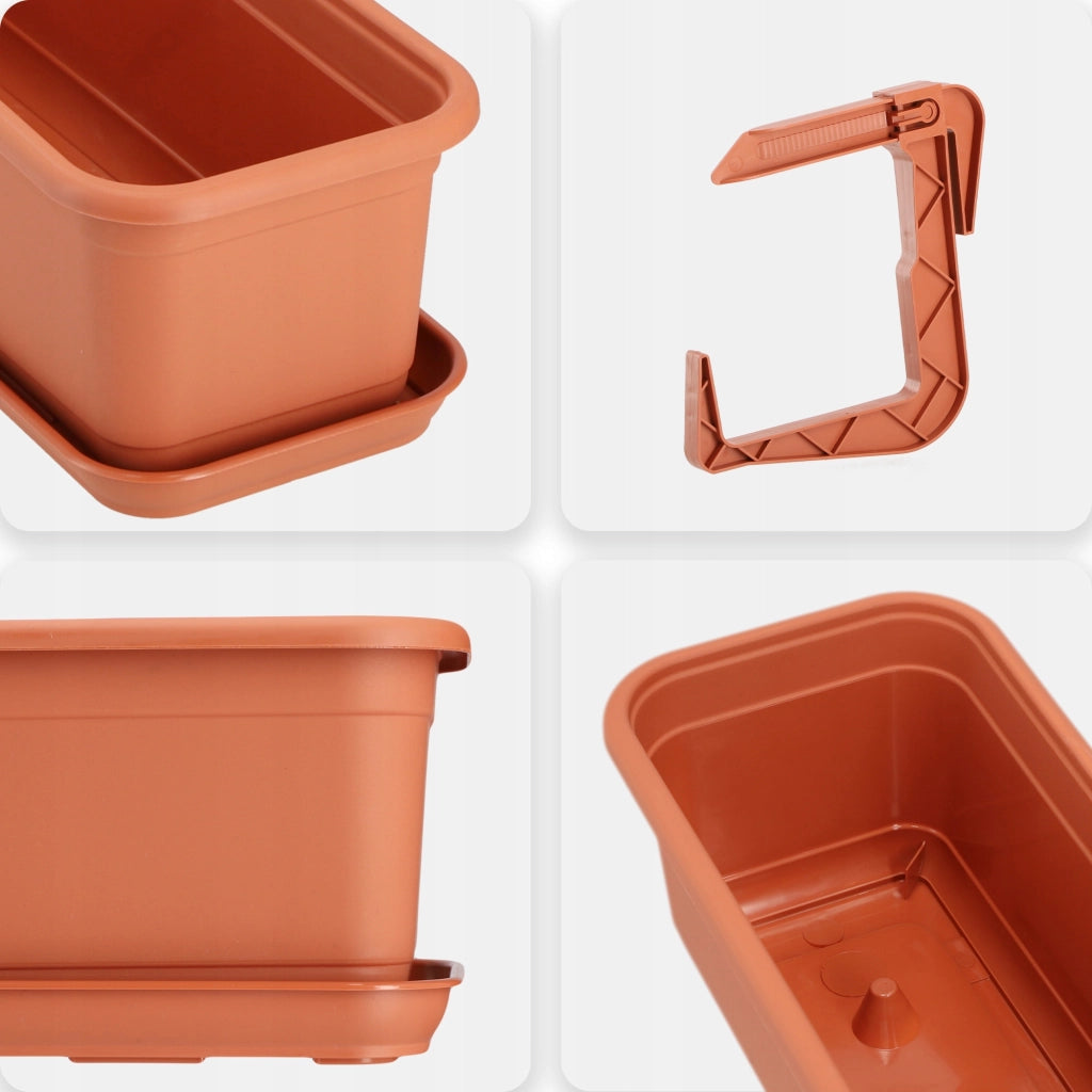 KADAX Fioriera da balcone 40 cm Vaso da fiori Supporto per vaso da fiori Maniglie Balcone