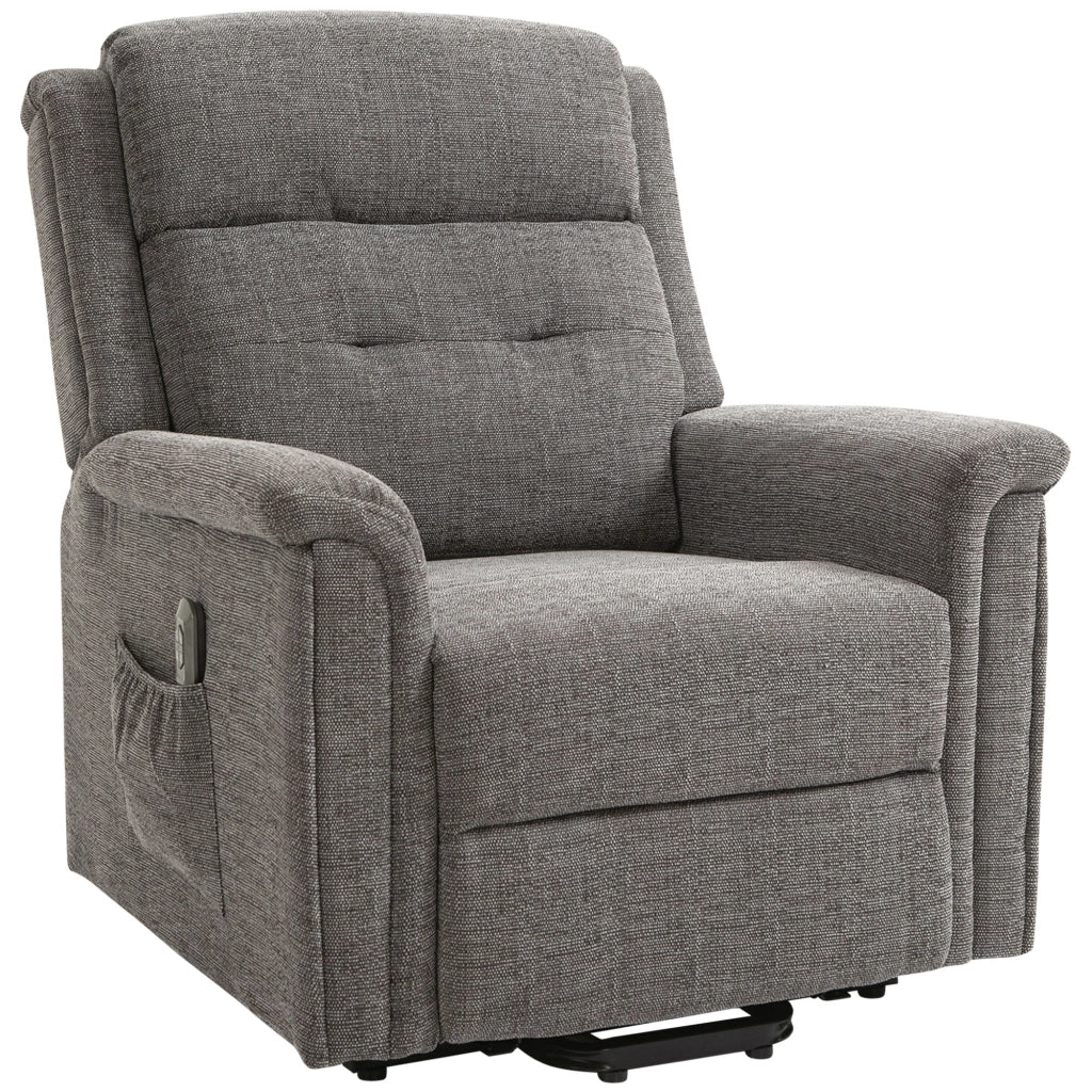 Poltrona relax alzapersona elettrica con telecomando e poggiapiedi ¨C Xylo ¨C Grigio acciaio
