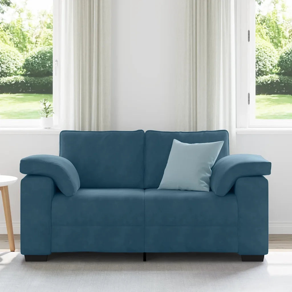 Divano Divanetto Blu 120 cm in Velluto