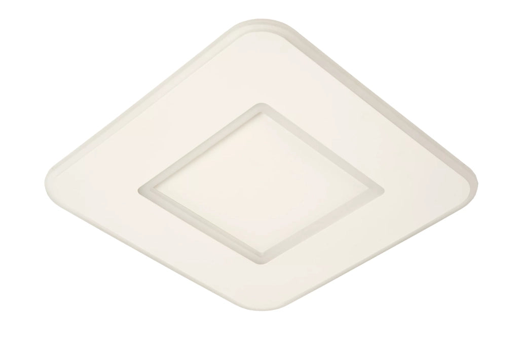 Plafoniera LED moderna quadrata 39,4cm 24W bianca Lucide
