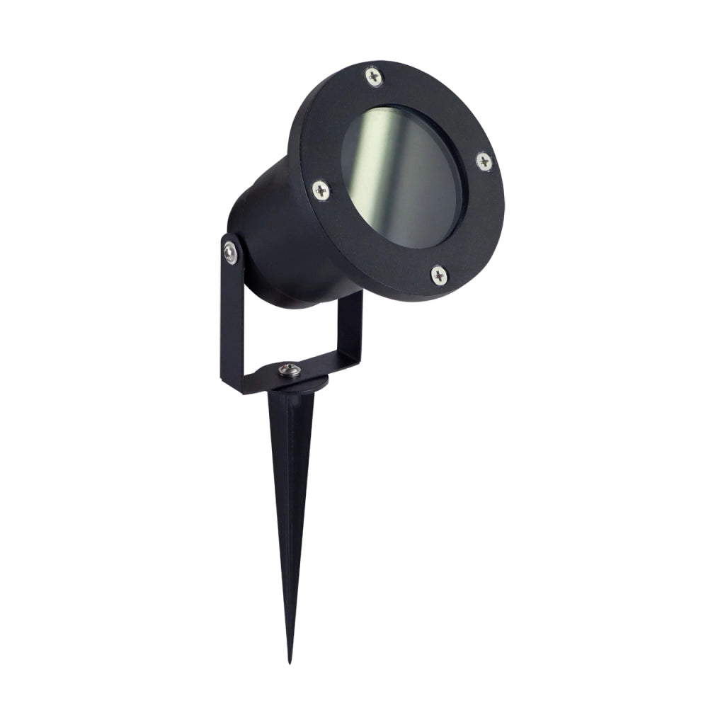 Faretto giardino picchetto nero orientabile GU10 20W IP65