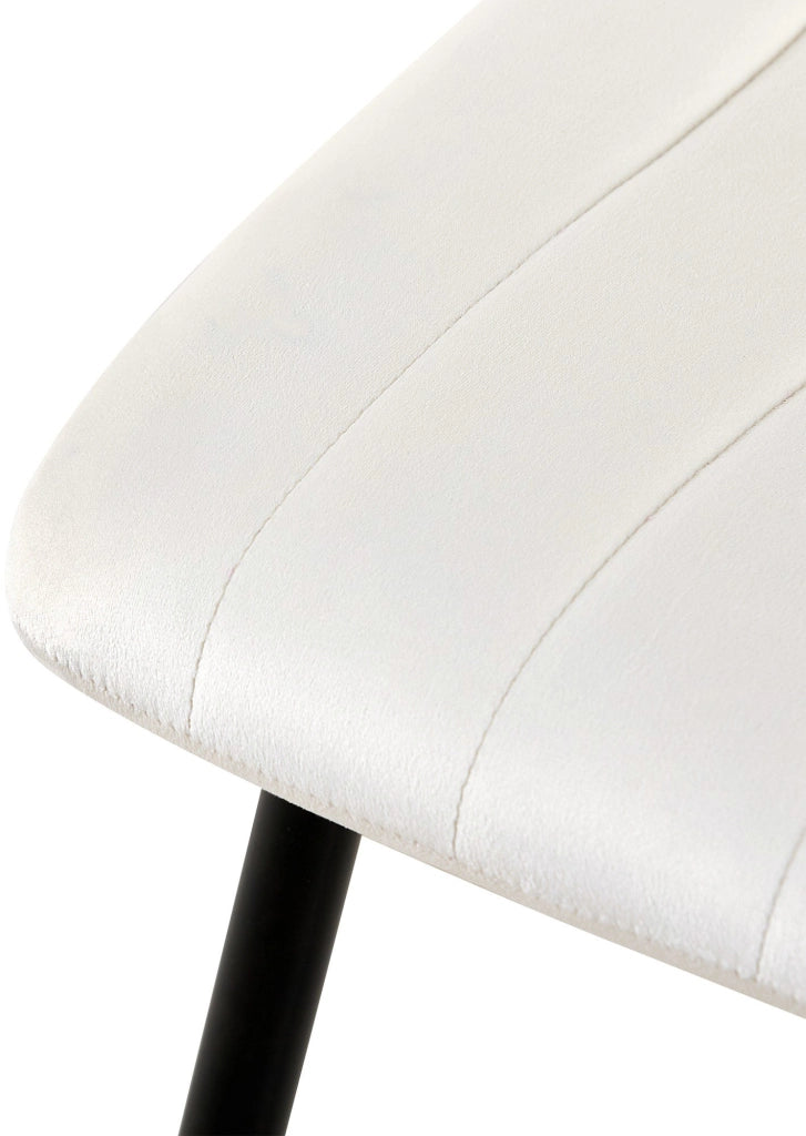 Sedia Dijon in velluto o tessuto Velluto,bianco crema
