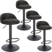 Sgabelli da Cucina in similpelle con Poggiapiedi Sgabelli da Bar Moderni per Bancone Penisola Sedie Alte Girevoli Altezza Seduta Regolabile 61-82cm, Antracite 4 Pezzi 0913BY-4