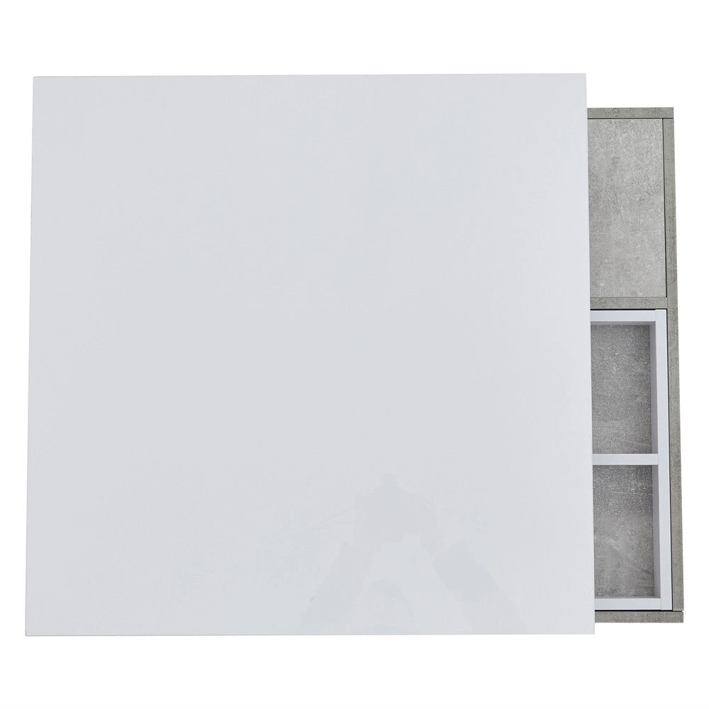 Tavolino da Caff¨¨ Doppio Piano Rotante ¨C MINIMAL ¨C Bianco Effetto Marmo, Truciolato Lucido