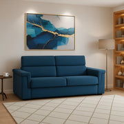 Lapio, Divano Fisso 2 Posti Sfoderabile Made in Italy, 185x95x100h cm blu