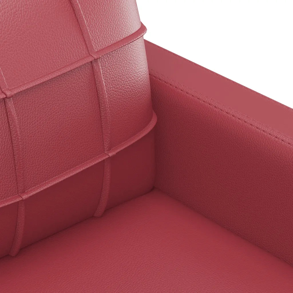 Set di Divani 3 pz con Cuscini Rosso Vino in Similpelle 3201386