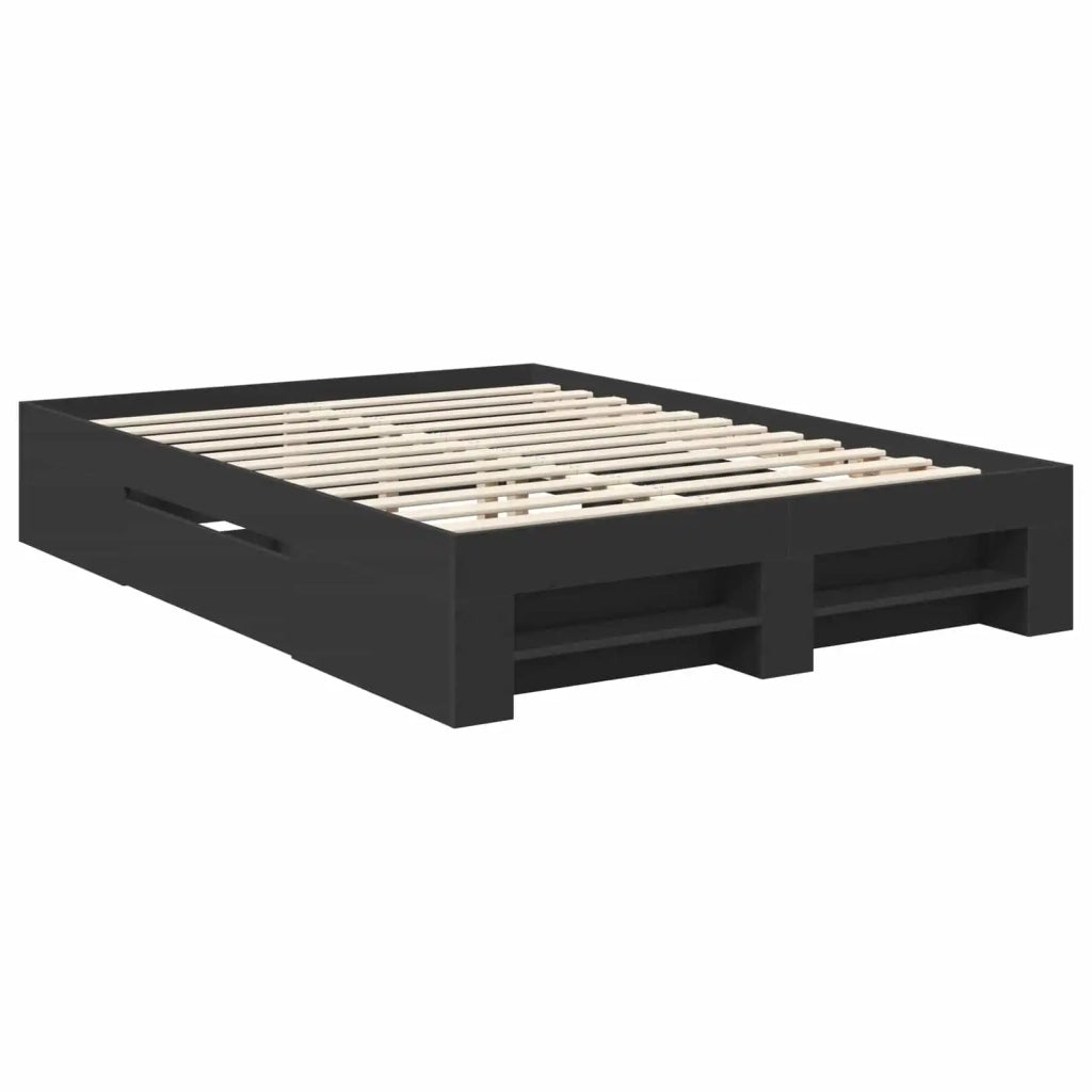 Struttura del letto Nero 150 x 200 cm Legno multistrato