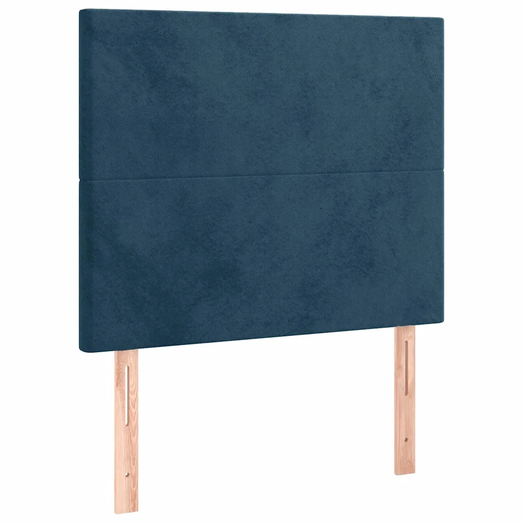 Giroletto a Molle con Materasso Blu Scuro 90x200 cm in Velluto 3132541