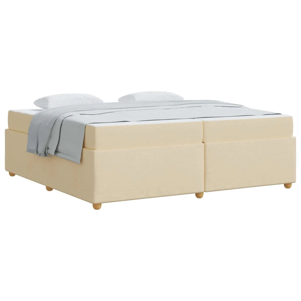Struttura del letto con materasso Crema 200 x 200 cm Tessuto