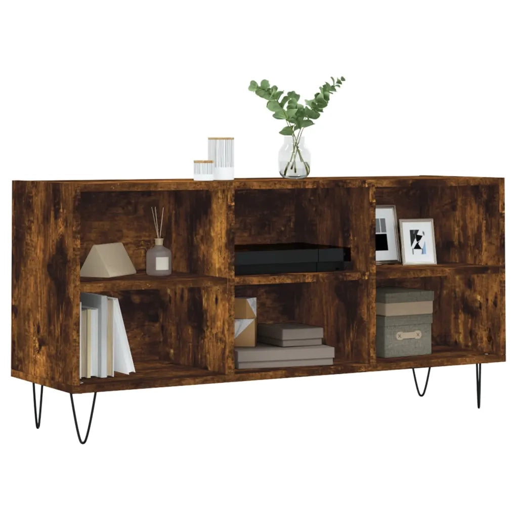 Mobile Porta TV Rovere Fumo 103,5x30x50 cm in Legno Multistrato 826993