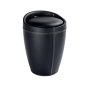 Sgabello/portabiancheria con rivestimento in ecopelle EGG Nero