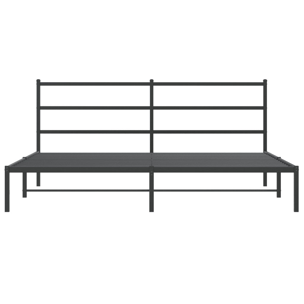 Letto matrimoniale | Letto per adulti | Giroletto con Testiera in Metallo Nero 180x200 cm