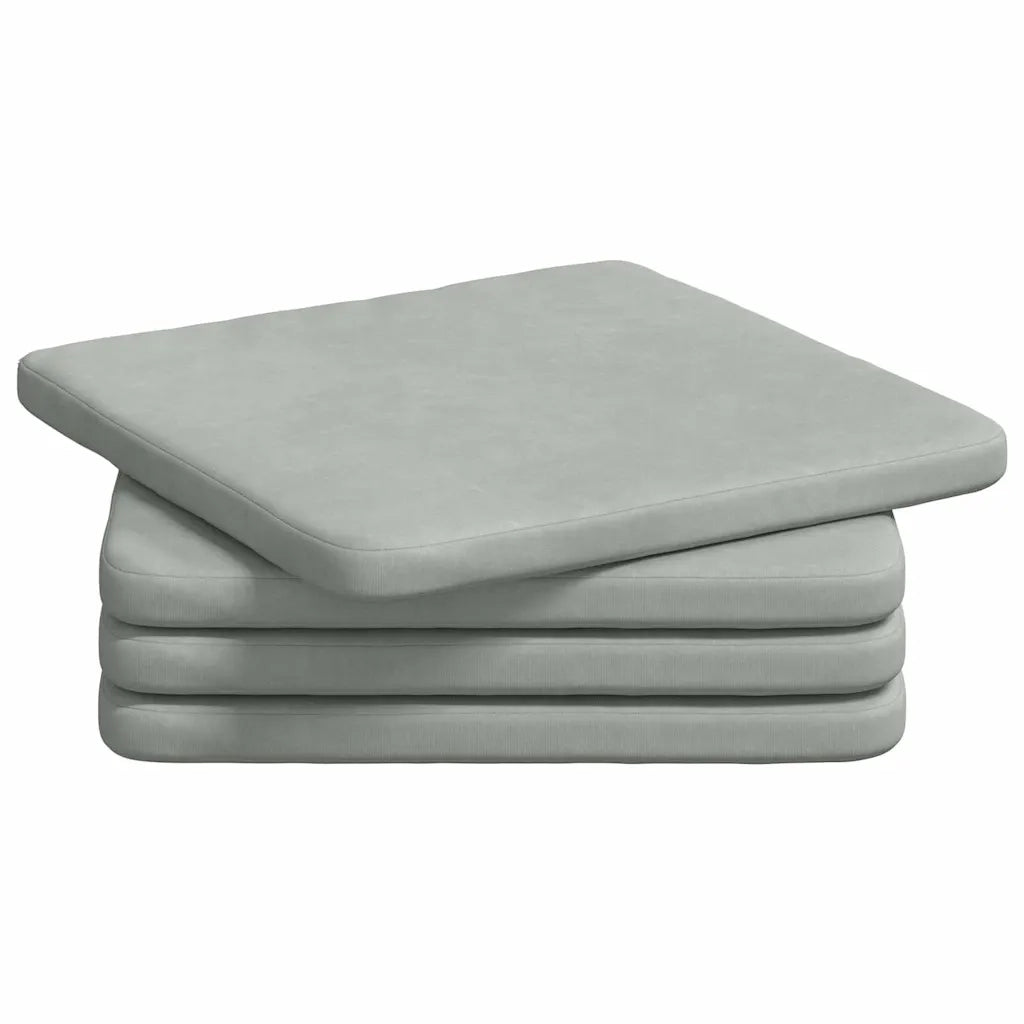 Cuscini per Seduta 4 pcs Grigio chiaro 40 x 40 x 3 cm Velluto
