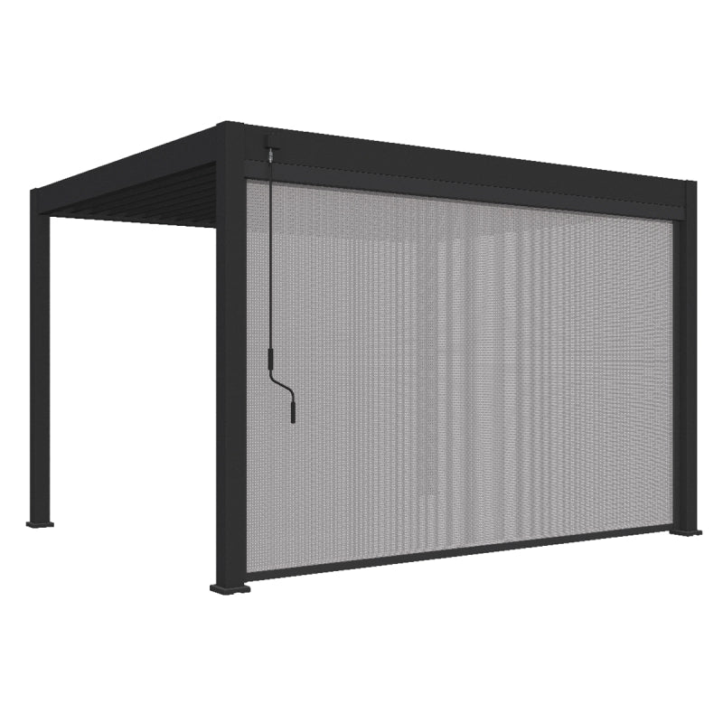 Pergola bioclimatica Ombréa autoportante VS 3x4M Antracite + 1 tenda 4M antracite