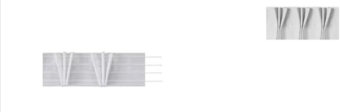 Fettuccia Arricciatenda Vipliss - Fascia per Tende - Nastro Bianco - Vendita al Metro lineare (FET-170-VI Altezza 17CM)