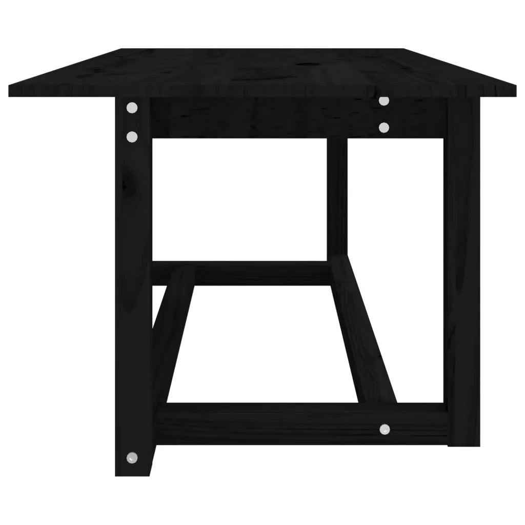 Tavolino da Salotto Nero 110x55x45 cm Legno Massello di Pino cod mxl 26150