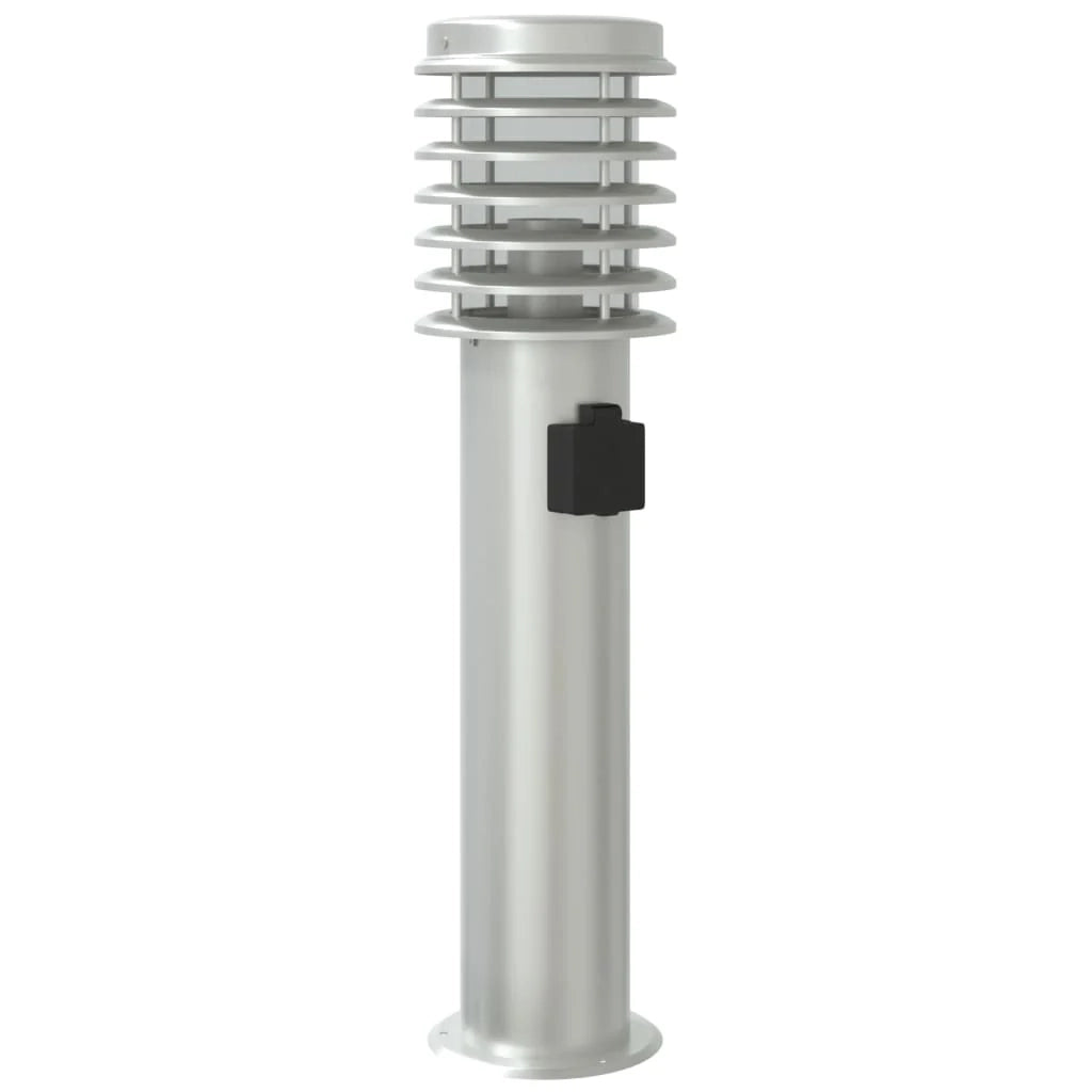 Lampada da terra per esterni con uscita argentata 60 cm acciaio inox argento 02_0042533