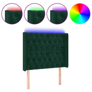 Testiera | Testata a LED Verde Scuro 93x16x118/128 cm in Velluto