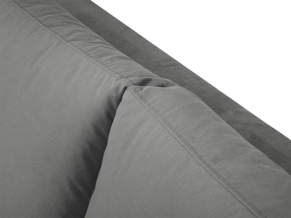 Cosmopolitan Design - Divano angolare destro "Hastings" 5 posti in velluto grigio 