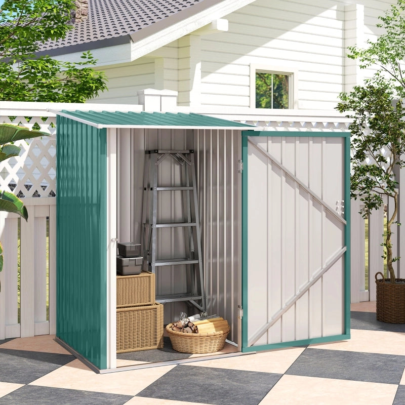 CASSETTA DA GIARDINO IN ACCIAIO 100x103x160 cm Verde con tetto spiovente