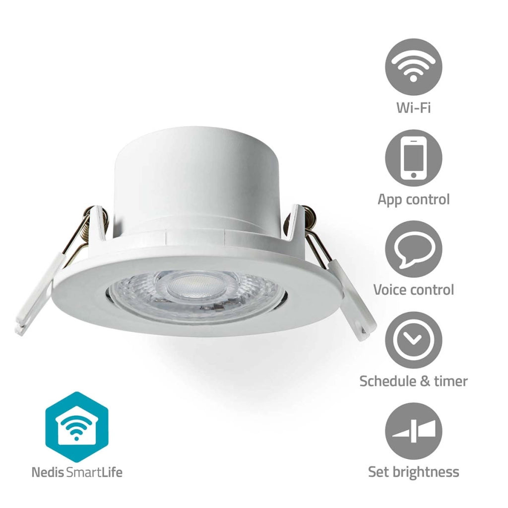 Plafoniera intelligente Wi-Fi rotonda con angolo di emissione regolabile 360lm 6500k Bianco Nedis