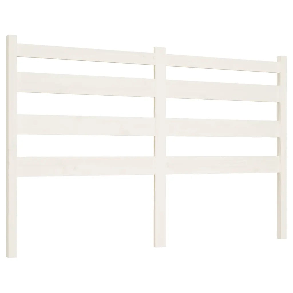 Testiera per Letto Bianca 126x4x100cm in Legno Massello di Pino 818411