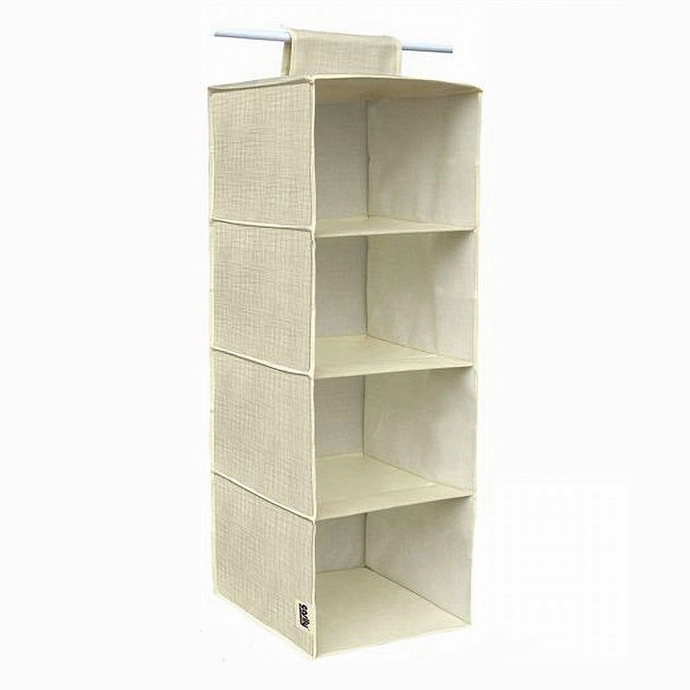 Trade Shop - Organizer Per Armadio Con 4 Ripiani Porta Oggetti Salvaspazio 80x30x30 Cm 69702 -