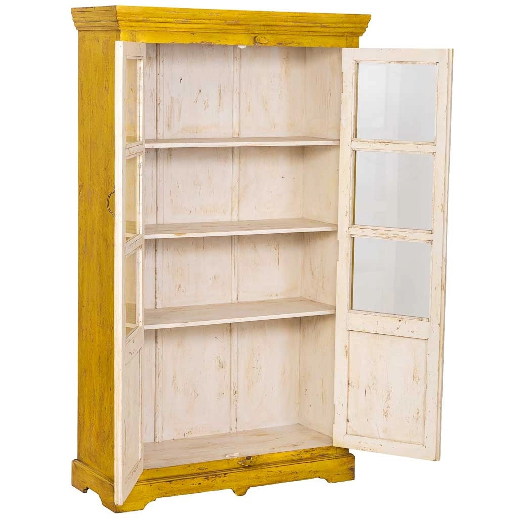 Vetrina in legno giallo 105x40x180h cm