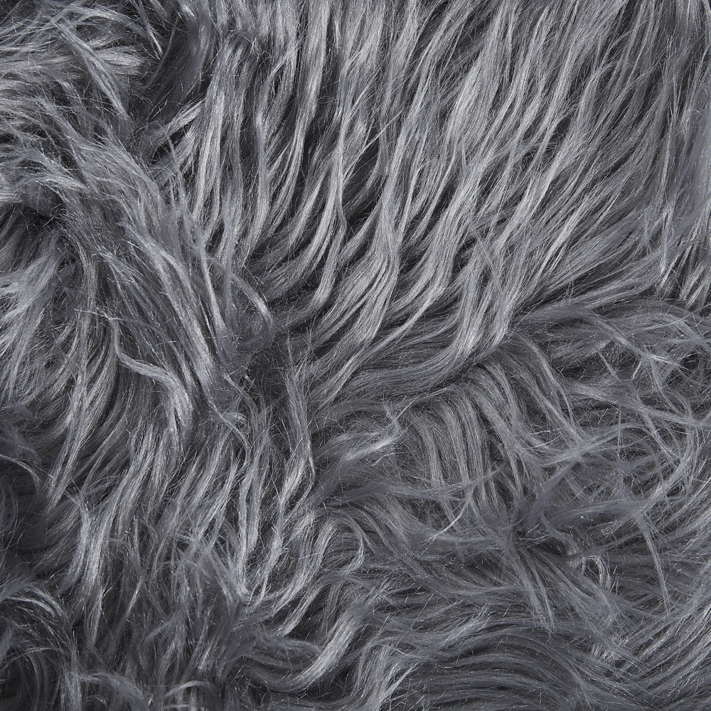Tappeto in finta pelle di pecora grigio 63 x 95 cm alto pelo rustico