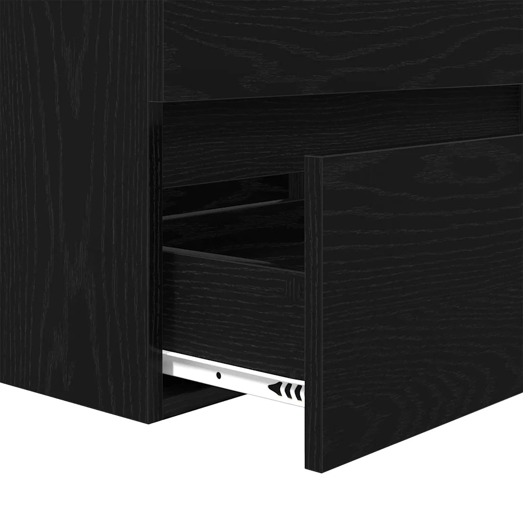 Set di mobili per il bagno 3 pcs Rovere Nero Legno multistrato 3393502