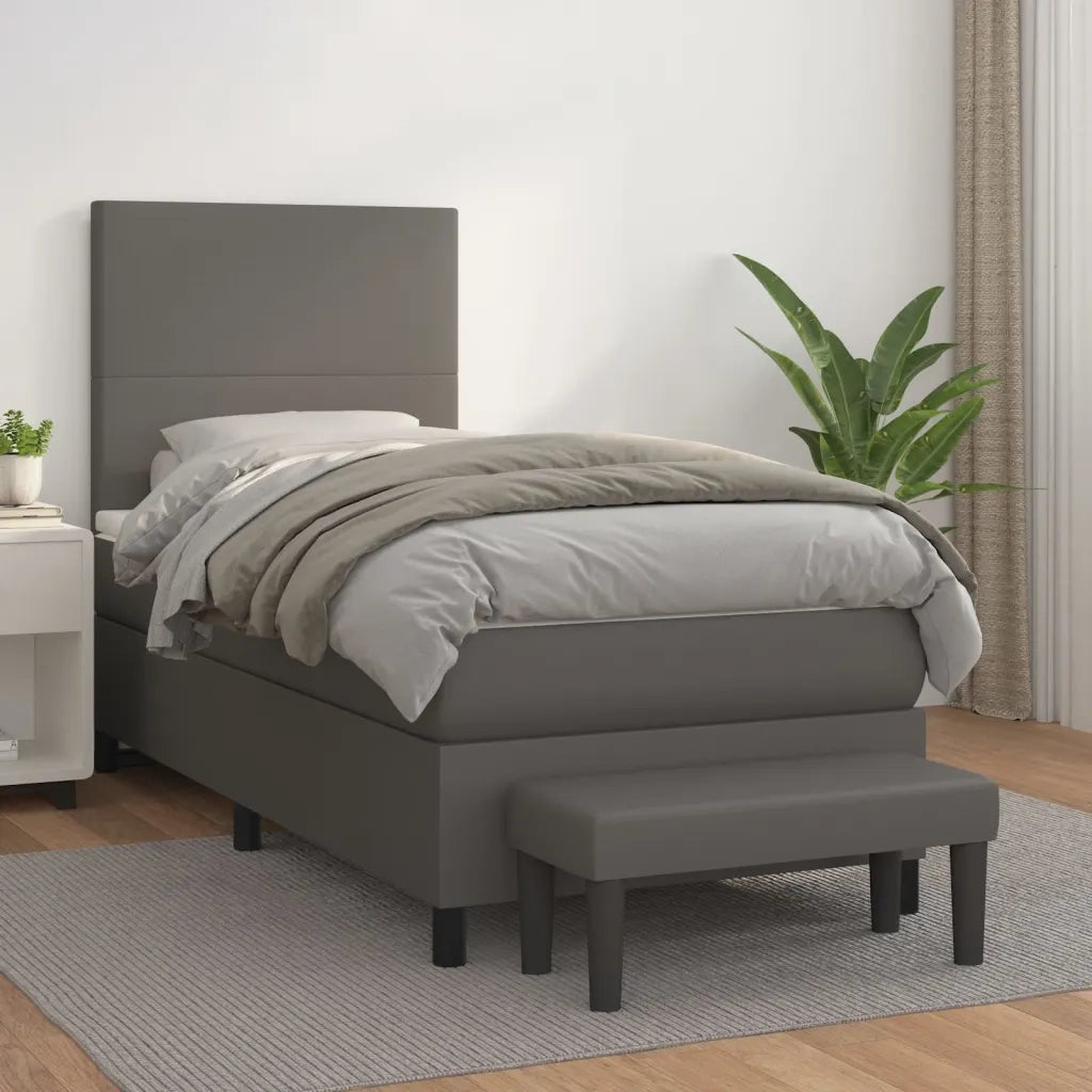 Giroletto a Molle con Materasso Grgio 80x200 cm in Similpelle 3137513