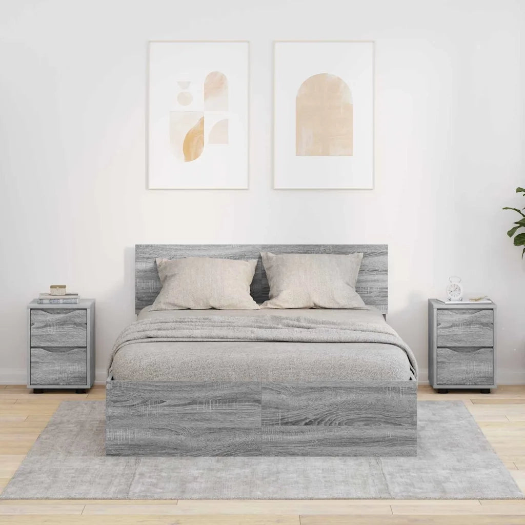 Comodini con cassetto 2 pcs Grigio Sonoma 30,5 x 30 x 43 cm