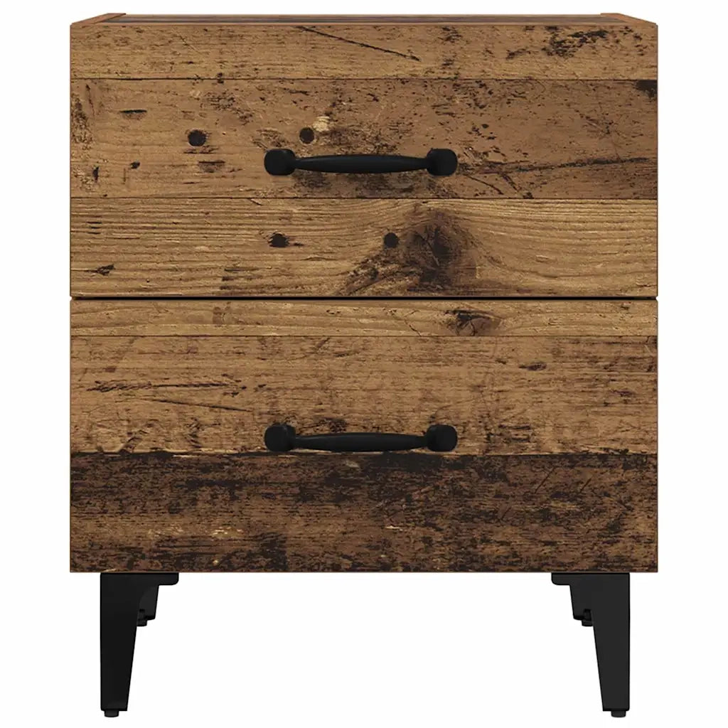 Comodino rustico con cassetto pratico per la camera da letto 40 x 35 x 47,5 cm legno composito marrone 02_0052681