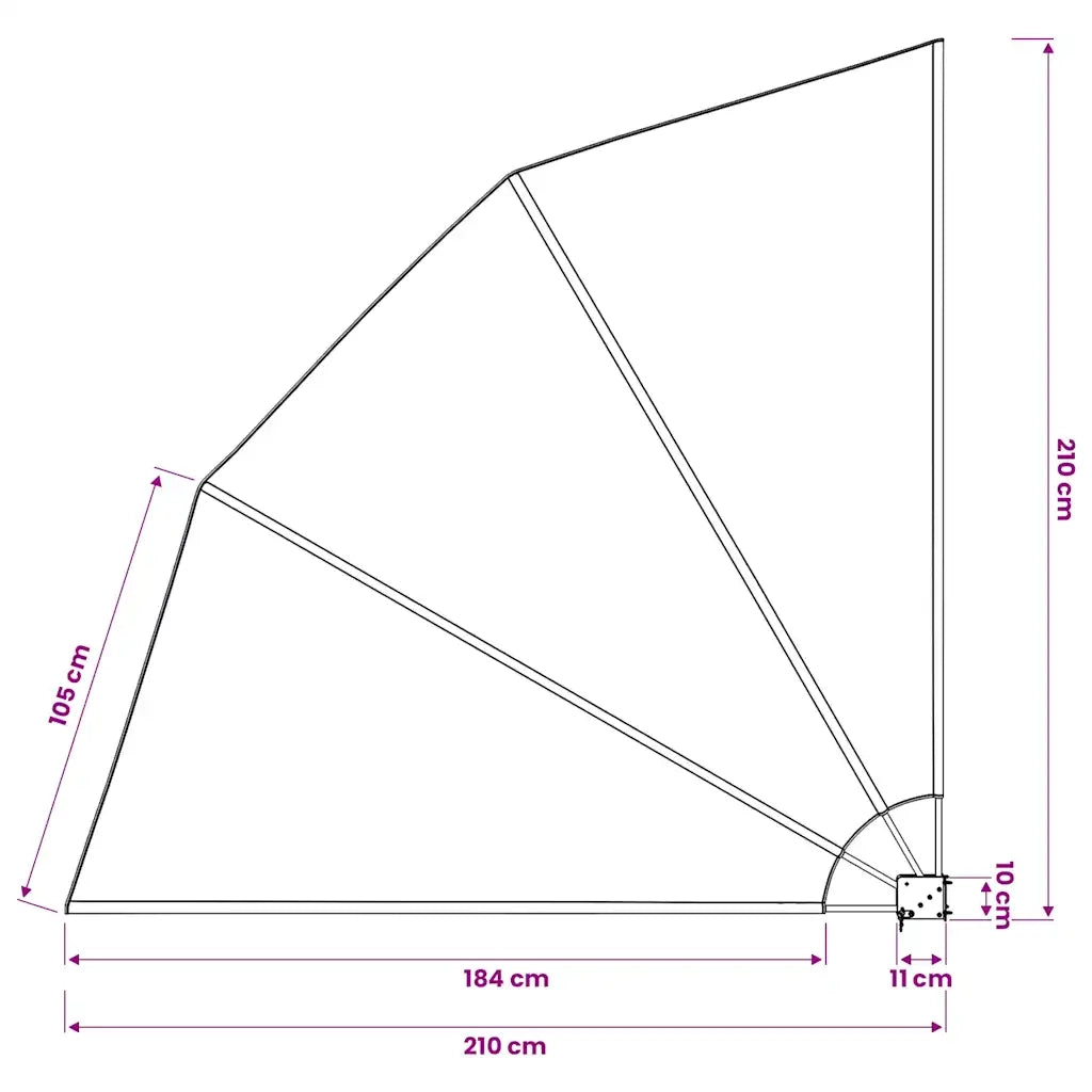 Tenda Laterale per Balcone Pieghevole Grigio 210x210 cm 41573