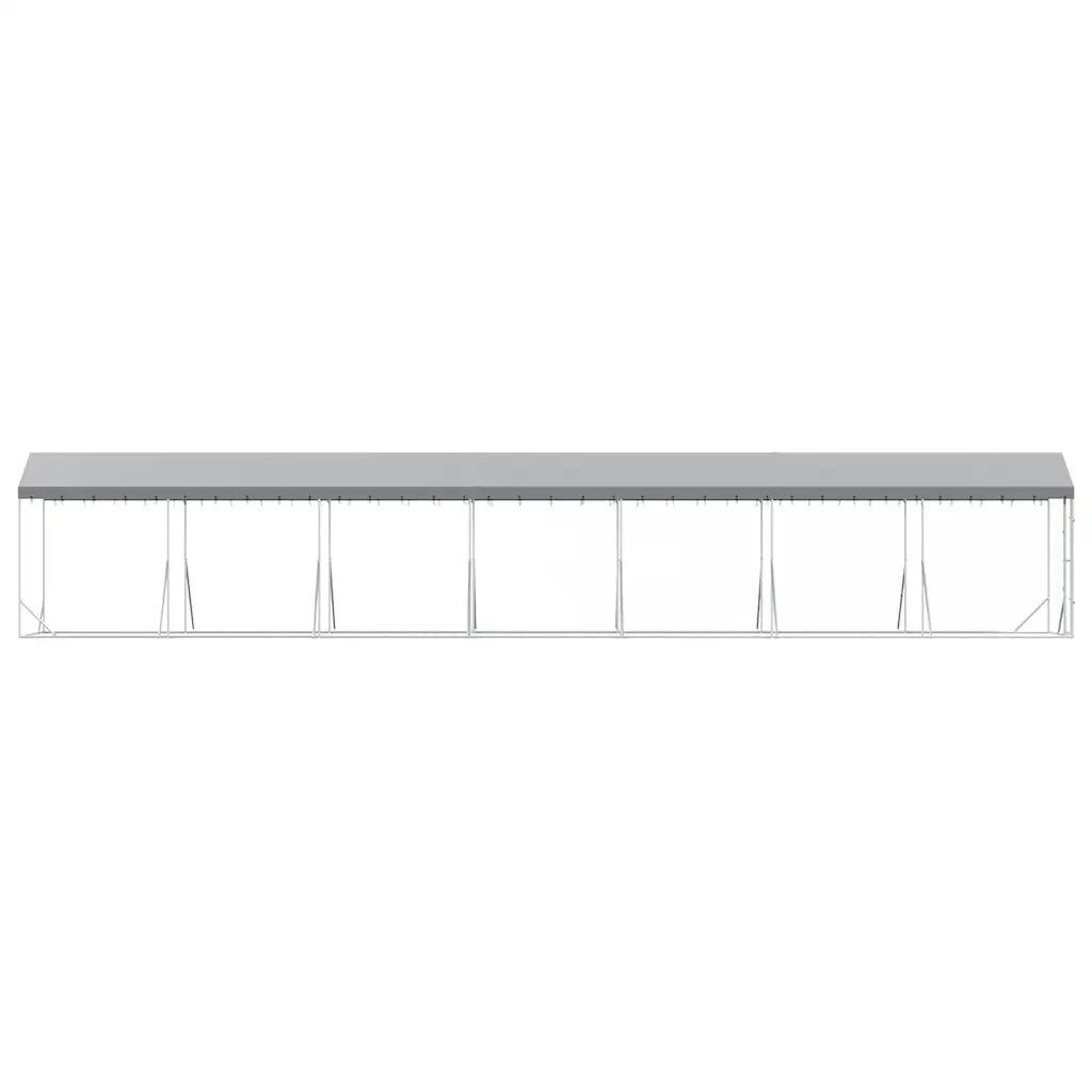 Cuccia Cani da Esterno Tetto Argento 2x14x2,5 m Acciaio Zincato 3190485