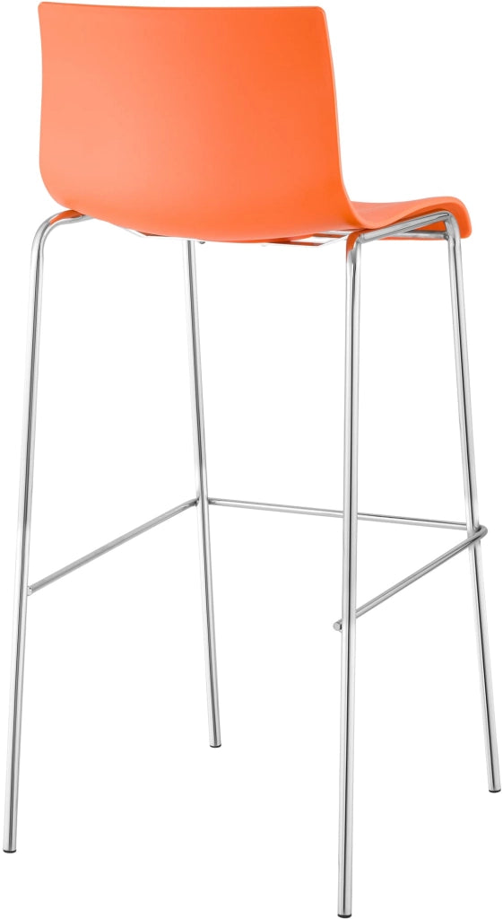 Set di 2 sgabelli da bar Hoover in plastica con struttura a 4 piedi cromata 1