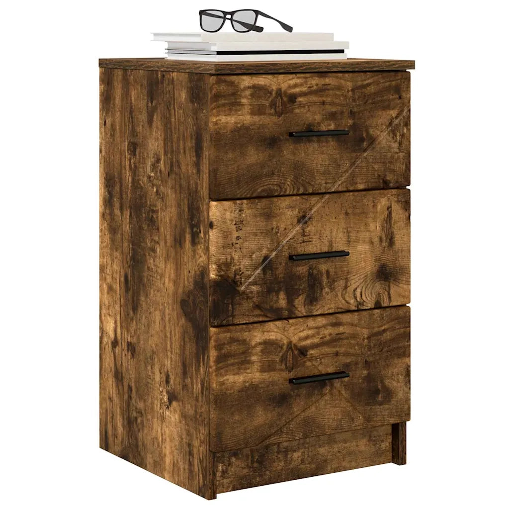 Comodino | Armadio da Notte | Mobiletto da notte Rovere fumo 38 x 38 x 66 cm Legno multistrato