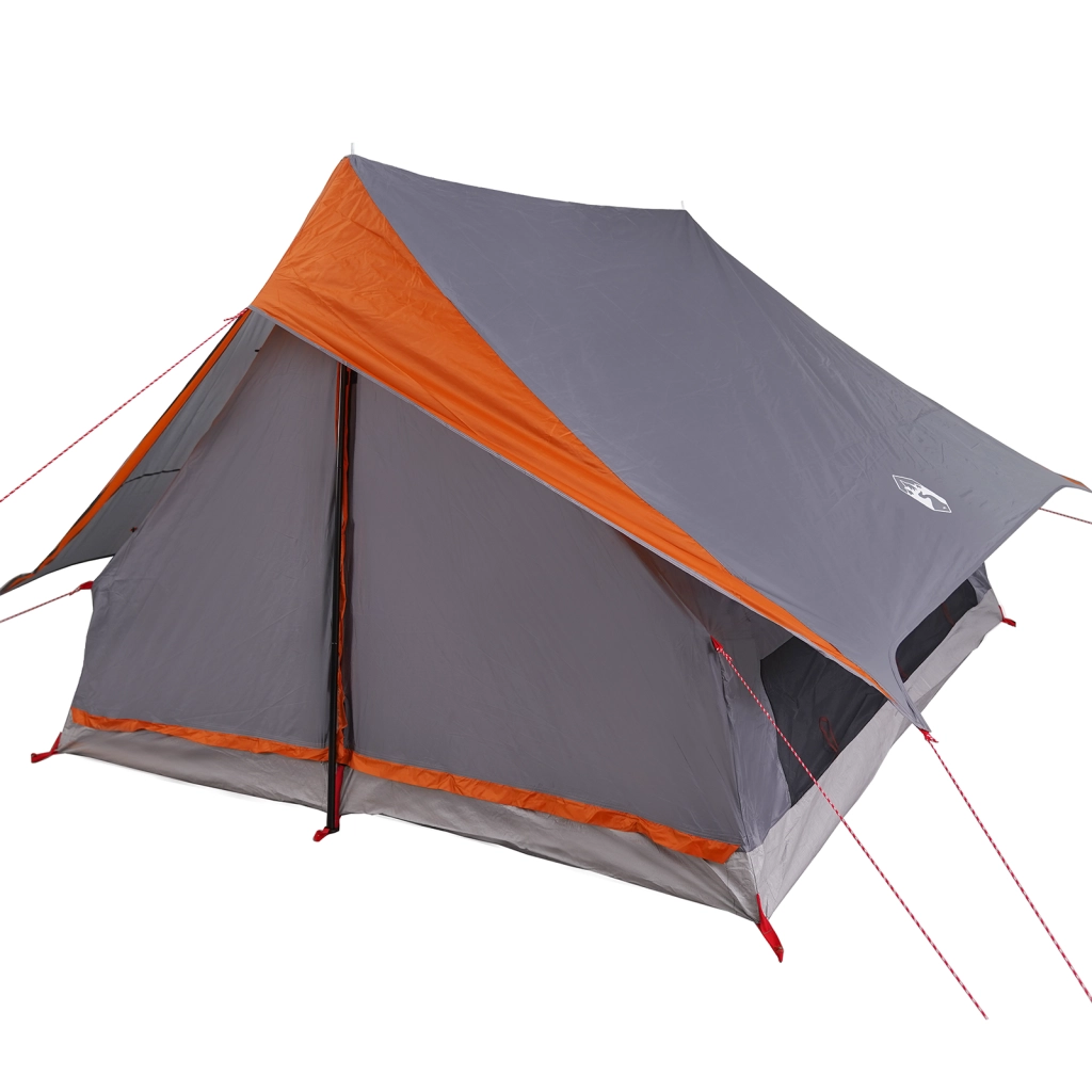 Tenda Familiare A-Frame 7-Persone Grigia e Arancione Impermeabile