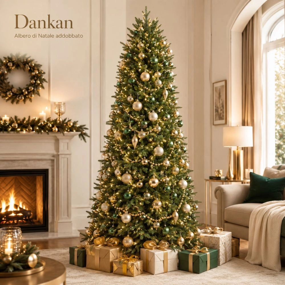 Albero di natale artificiale realistico folto dankan h 270 cm