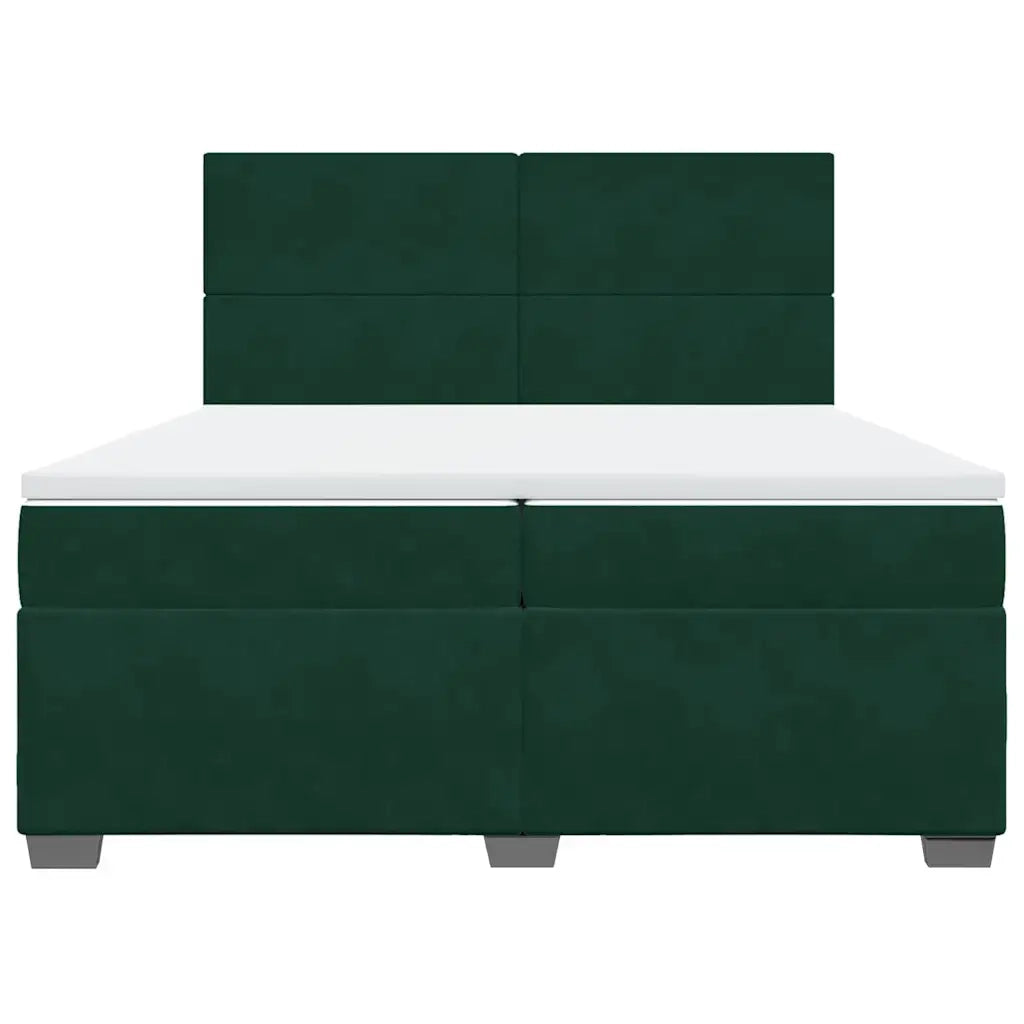 Giroletto a Molle con Materasso Verde Scuro 200x200 cm Velluto 3290999